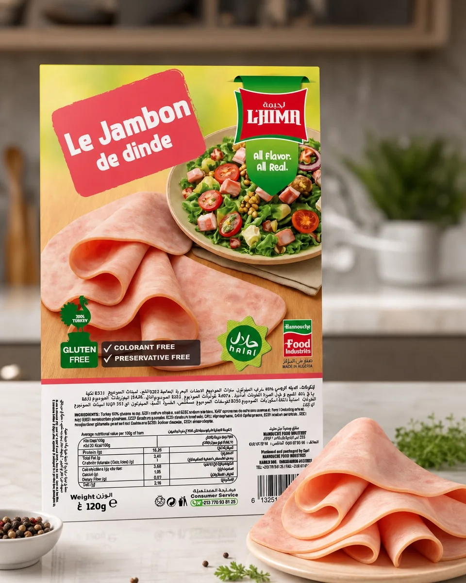Jambon de dinde · LHIMA · Barquette 120 g · 8 tranches