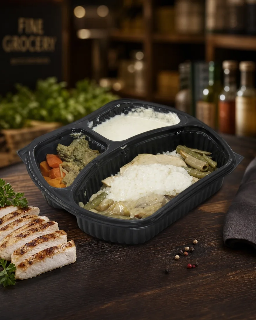 Riz escalope sauce blanche