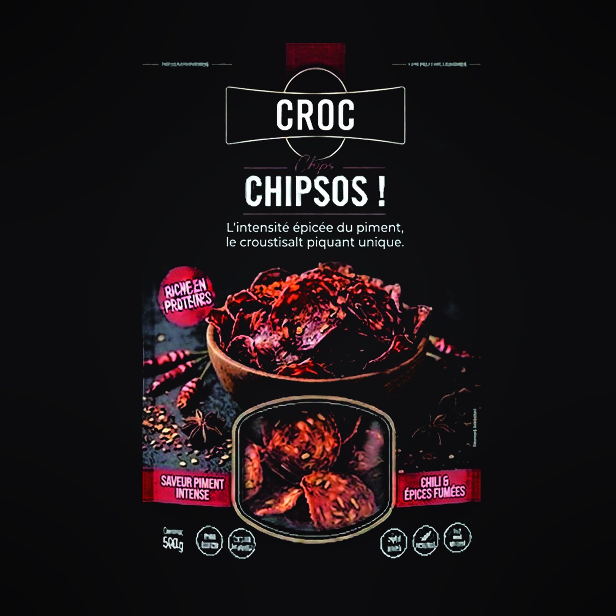 CHIPSOS Piment · Relevé 500 g